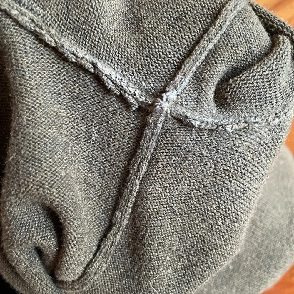 All Saints Olive Green Sweater with Leather Shoulders - Picture 10 of 10